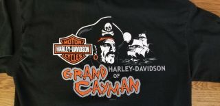 Mens L Harley Davidson " Cruizin The Caymans " Grand Cayman Island Pirate T - Shirt