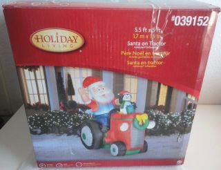 Gemmy Santa On Tractor Christmas Airblown Inflatable W/ Box 2012