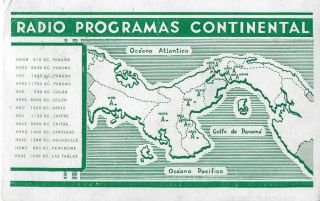 1950 Qsl: Radio Programas Continental,  Panama City,  Panama