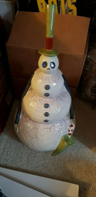 The Nightmare Before Christmas Jack Skellington Snowman Disney Cookie Jar Rare