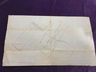 Early 19th Century Survey Of Lands On The Milford & Owego Turnpike