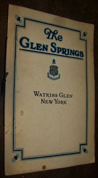 C1900 The Glen Springs Watkins Glen Ny American Nauheim Hotel Advertising Book