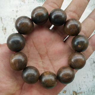 Big 22 Mm Borneo Gaharu Buaya 11 Beads Aetoxylon Agarwood Bracelet Aloeswood 07