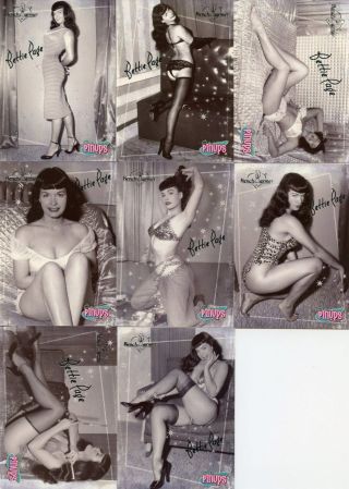 2006 Benchwarmer Series 2 Classic Pinups Bettie Page Silver Foil Set Of 8