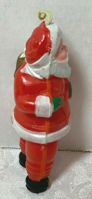 Vintage 1950 ' s Blow Mold Santa Figure With Dog and Cat Ornament 3