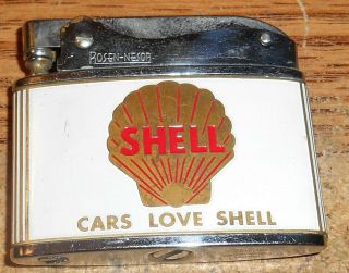 Vintage Shell X - 100 Motor Oil Flat Advertising Lighter/rare