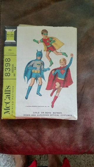 Mccalls Vintage Batman Robin Superman Costumes Size Medium - 6 - 8 Childrens
