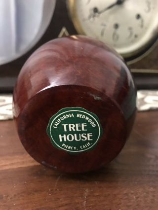 Vintage California Redwood Burl Souvenir Turned Wood Miniature Vase Tree house 4