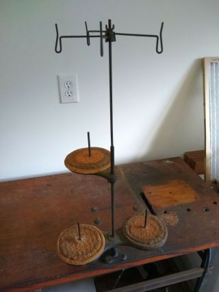 Antique 3 Spool Thread Stand For Singer Sewing Machine