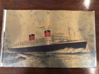 CUNARD WHITE STAR LINE - RMS QUEEN ELIZABETH - ART DECO LAUNCH BROCHURE - 1938 4
