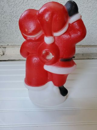Vintage Christmas Plastic Santa And Mrs Claus Decoration 3