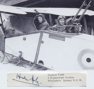 Hudson Fysh Ww I Ace Australian Flying Corps Qantas Airline Founder Autograph