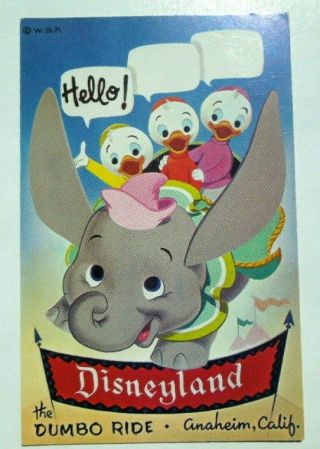 Un - Disneyland Art Corner Postcard Huey,  Dewey,  And Louis Saying Hello