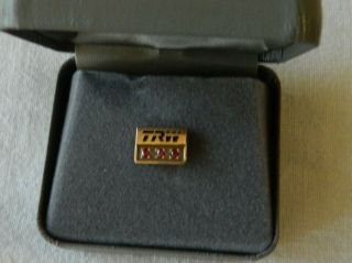 Trw 10k Gold Service Award Pin 3 Stones Tie Tack