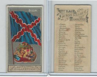 N6 Allen & Ginter,  City Flags,  1888,  Biscay,  Spain (b)