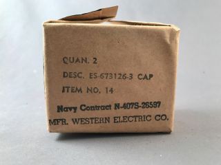 Western Electric Receiver Cap x 2 - Navy - NOS - SKU - 24856 3