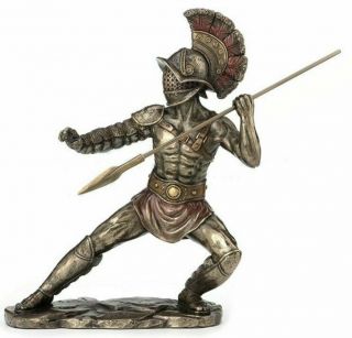 9.  65 " Murmillo Gladiator Wielding Hasta Spartacus Statue Sculpture Figurine
