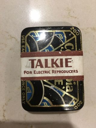 Vintage Columbia Talkie Gramophone Needles In Metal Tin,