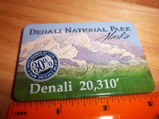 Alaska Tinplate Magnet Denali National Park 30 Club Denali 20,  310 Feet