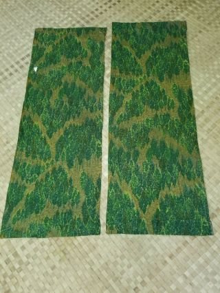 Japanese Silk Crepe Fabric Vintage 2 Panels Deep In The Forest