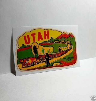 Utah The Beehive State,  Vintage Style Travel Decal,  Vinyl Sticker,  Luggage Label