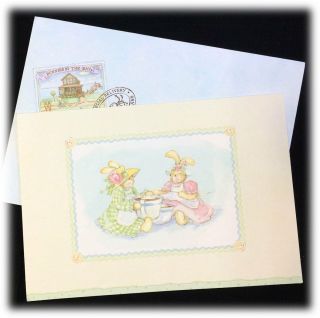 Vintage Bunnies By The Bay Friendship Second Cup Of Conversation Tea Time Card