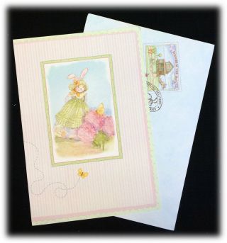 Vintage Hallmark Bunnies By The Bay Wishing You A Flutterful Day Butterfly Card