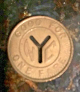 Vintage York City Transit Authority Good for One Fare Subway Bus Token 2
