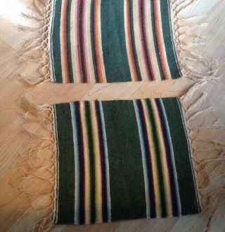 Small Vintage Mexican Saltillo Woven Runners,  8 - 3/4 " X 9 - 1/2