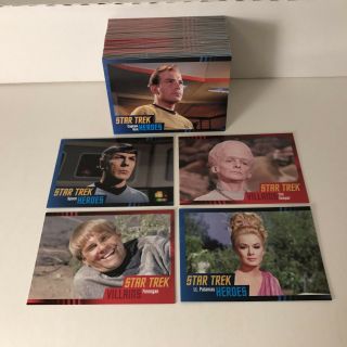 Star Trek " Heroes & Villains " The Series Complete Trading Card Set 2013