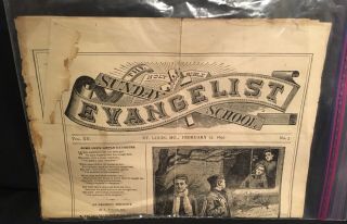 The Sunday School Evangelist Antique Newspaper February 17 1895 St Louis Mo