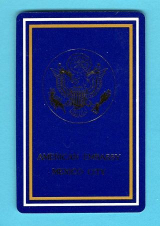 Single Swap Playing Card American Embassy Mexico City Gold Eagle Seal Vintage ?