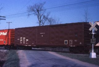 Canadian Pacific Cp Rail Railroad Freight Train Boxcar 1974 Photo Slide