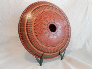 Native American Indian Navajo Pottery Seed Pot Vase 12 - 13 " Saucer Video
