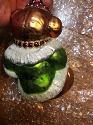 Slavic Treasures Brown Teddy Bears Blown Glass Christmas Tree Ornament POLAND 3
