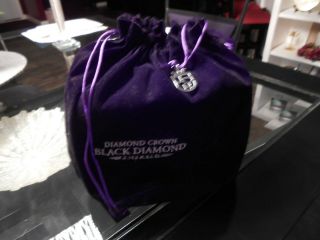 Diamond Crown Black Laquer Black Cigar Box (emerald) W/velvet Bag