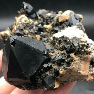 345g Rare Natural Black Quartz Crystal Cluster Mineral Specimen Lyq601