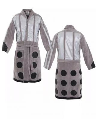 Doctor Who Bath Robe Men’s Dalek Design Terry Cloth Halloween Costume One Size