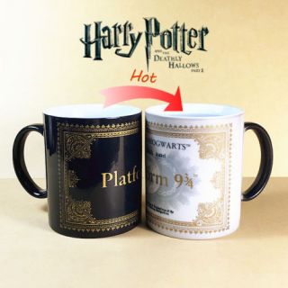 Harry Potter Color Changing Coffee Mug Platform 9 & 3/4 Train Ticket Heat Change