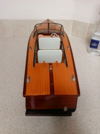 Chris Craft Mahogony Model Power Boat wood Cockpit Launch Runabout Motorboat 3