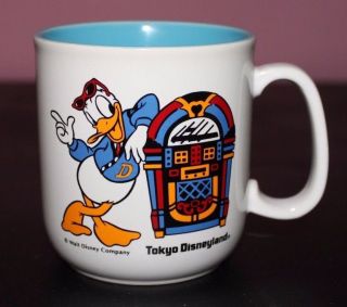 Tokyo Disneyland Donald Duck Coffee Cup Mug Jukebox Rare Walt Disney