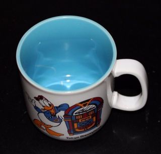 Tokyo Disneyland Donald Duck coffee cup mug Jukebox RARE Walt Disney 3