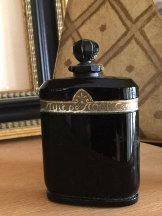 Vintage Caron Nuit De Noel Black Glass Perfume Bottle Made In France Marked 73