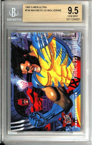 Magneto Vs.  Wolverine 1995 X - Men Fleer Ultra - Beckett Bgs 9.  5