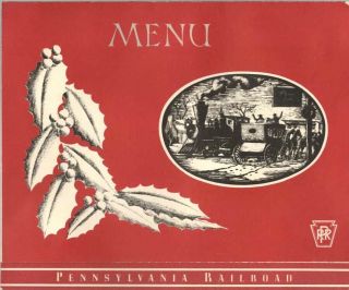 Pennsylvania Railroad Menu Locomotives Silhouette Cover 1946