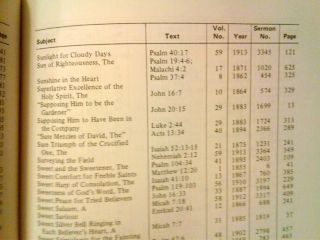 A Complete Index to C H Spurgeon ' s Sermons 1855 - 1917 Park Street Pulpit 5