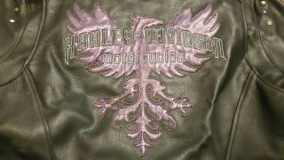 Harley Davidson Leather Jacket Girls Large Some Wear In Leather