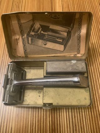 Vintage Gem Safety Razor With Case & Literature Shaving Supplies