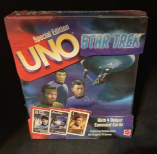 Star Trek Uno Card Game Special Edition Tv Show Tin Box Mattel