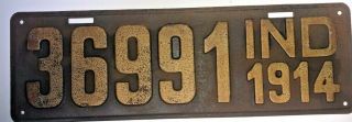 1914 License Plate Indiana